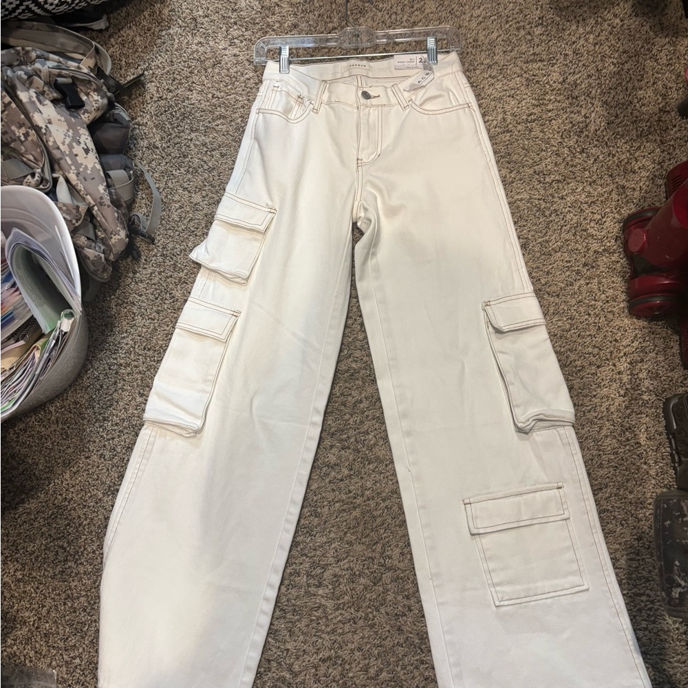 PacSun Cream 90's Baggy Cargo Pants